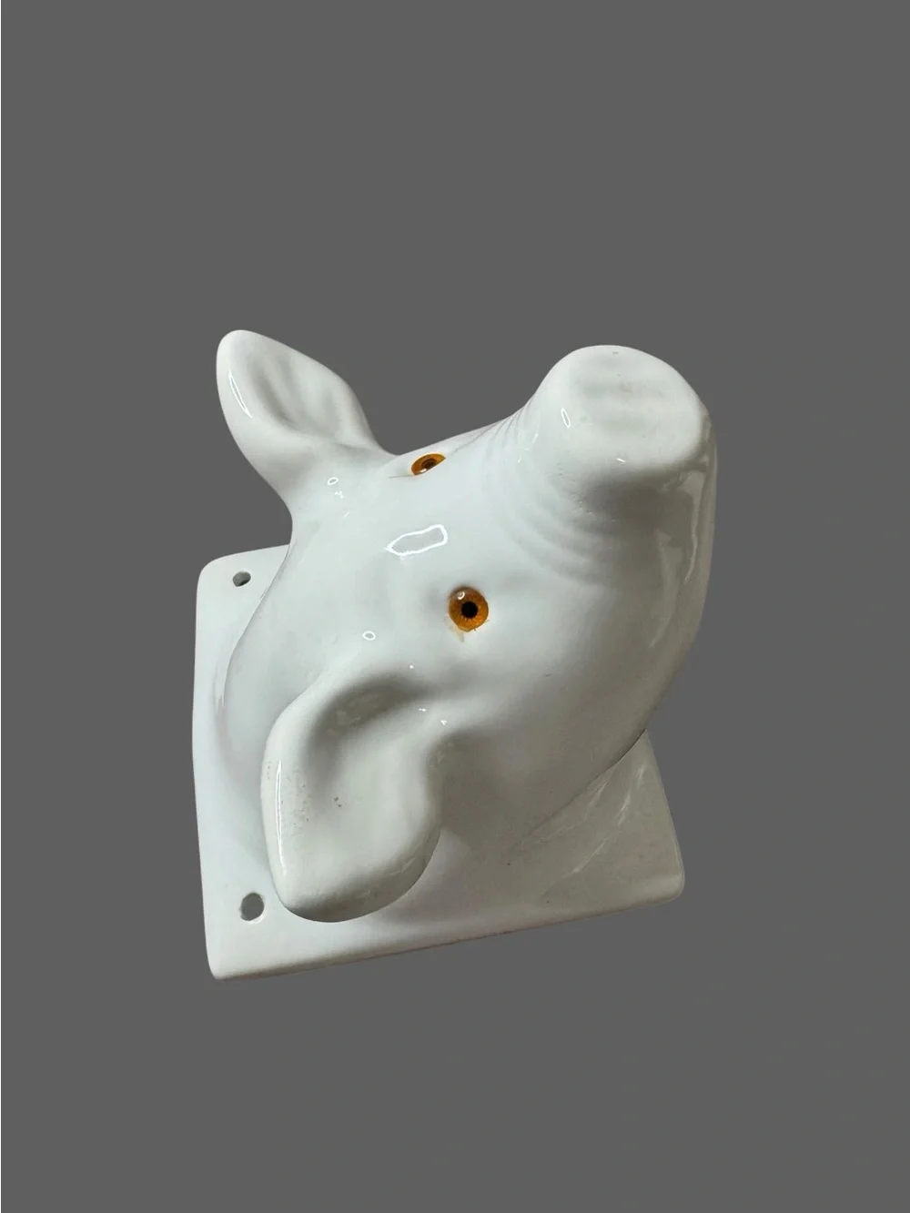 White Ceramic Pig Wall Decor - Playful Accent